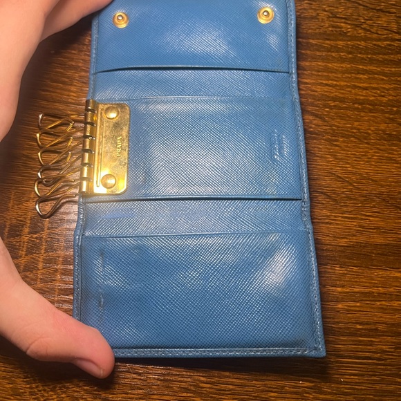 Prada Saffiano Leather Blue Key Holder - Picture 4 of 7